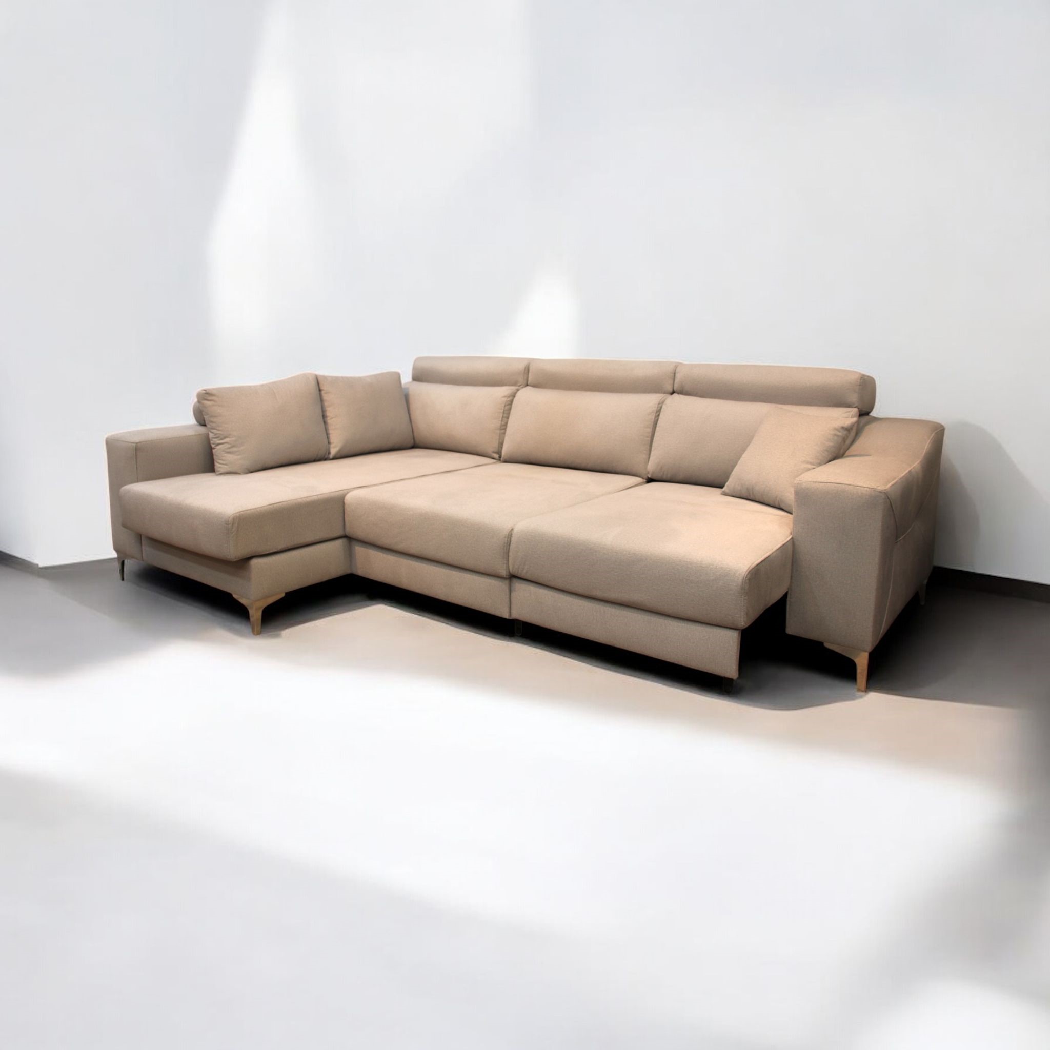 Sofá de asientos extensibles, carro al suelo y chaise longue desmontable - Imagen 3