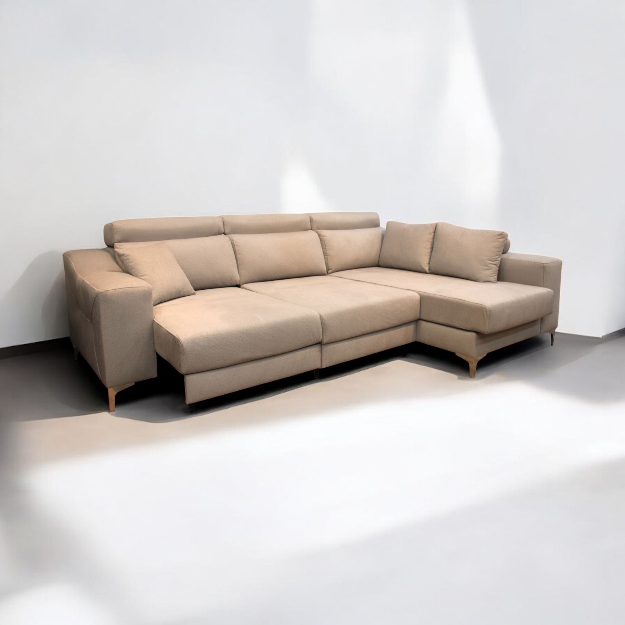 Sofá de asientos extensibles, carro al suelo y chaise longue desmontable - Imagen 2